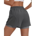 thumbnail image 3 of Pinspark 2 in 1 Athletic Shorts for Women, High Waisted Running Shorts with Zipper Pockets, 3 of 6