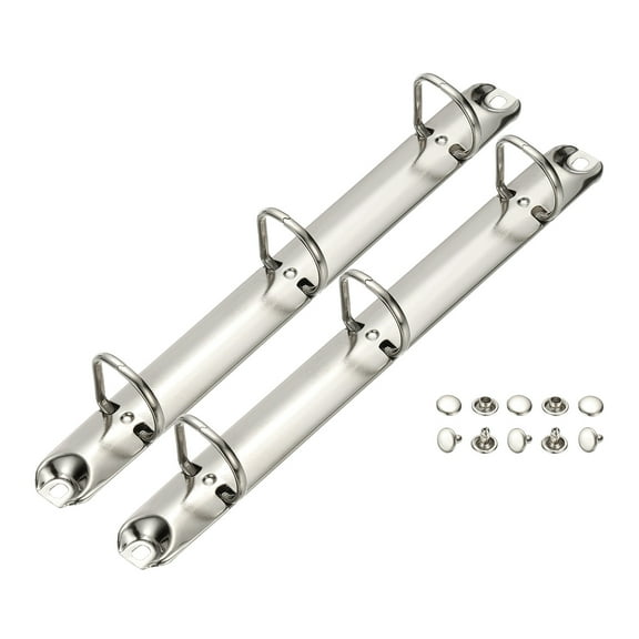 Uxcell A5 3 Hole Ring Binder Mechanisms, 2 Set 0.79" D Ring Replacement Binder Planner Loose Leaf Binding Spines for Organizers DIY Fill Paper Storage Folder Accessories, 20mm Silver Tone