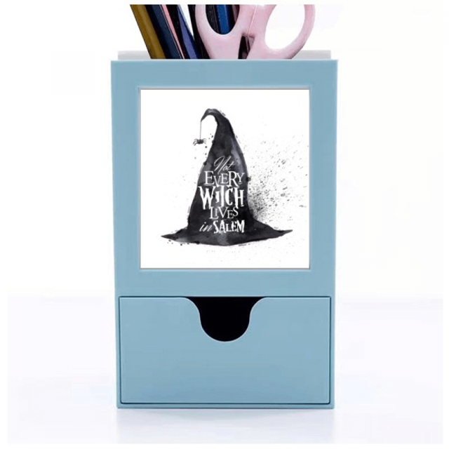 Pluma y tinta efecto Wizard hat Halloween Tarjeta de clip de pluma del gestor de suministros de oficina