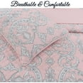 thumbnail image 3 of Cozy Line Pink Medallion Lucianna Millennial Floral Majesty Reversible Quilt Bedding Set, 3 of 7