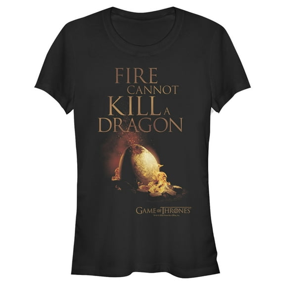 Junior's Game of Thrones Fire Cannot Kill A Dragon Graphic Tee Black Small
