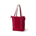 thumbnail image 3 of Lands' End Medium Solid Color 5 Pocket Zip Top Long Handle Canvas Tote Bag, 3 of 3