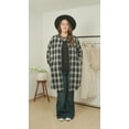 thumbnail image 2 of TIYOMI Ladies Plus Size Plaid Blouses Long Sleeve 4X Black Casual Collar Long Cardigan Jacket Coats Check Gingham Button Down Shacket Fall White Blouse 4XL 24W 26W, 2 of 7