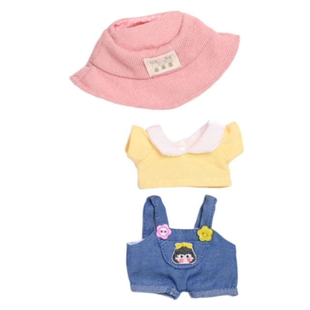 Traje de pantalón para muñeca en miniatura,Ropa de muñeca de peluche de 15 cm,figura de anime,vestido,Conjuntos de muñecas para juguetes de peluche Animales de peluche estilo F