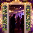 thumbnail image 4 of Mardi Gras Decorations Set Mardi Gras Porch Sign Welcome Banner Hanging Decoration for Indoor/Outdoor Front Door Home Carnival Masquerade Party Supplies Decor, 4 of 6