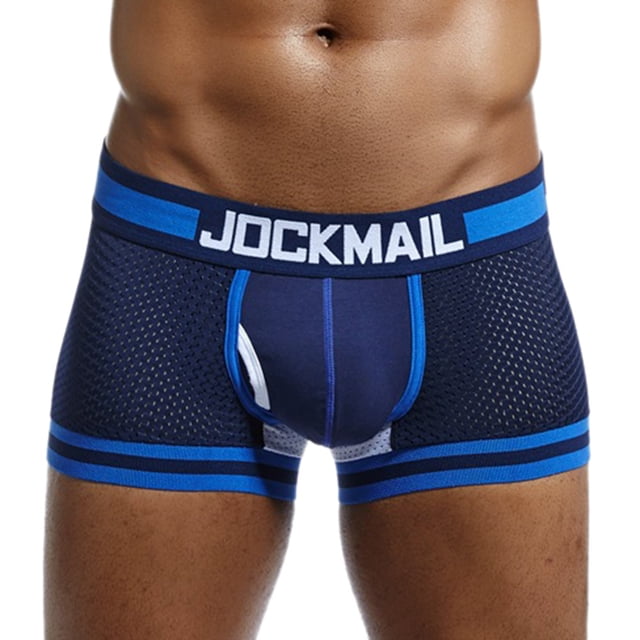 Qertyioot Mens Fashion Mesh Splicing Boxer Pants Breathable Soft Panties