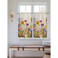thumbnail image 2 of Spring Colorful Floral Living Room Curtains 2 Panel, Yellow Purple Pastoral Flowers Cafe Window Treatment, Farmhouse Bedroom Bathroom Kitchen Curtains Drapes 104"x45", 2 of 6