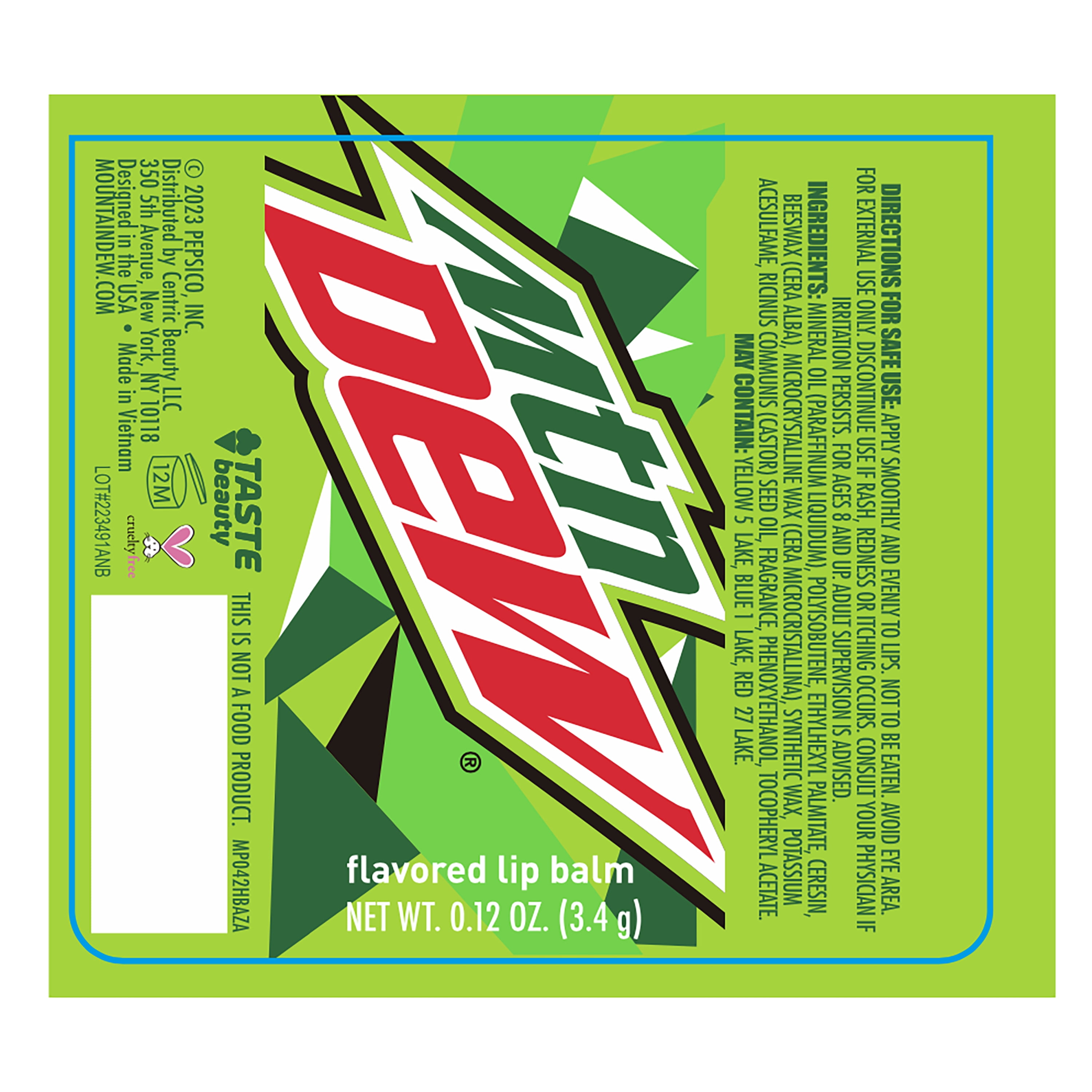 Taste Beauty, Mountain Dew Flavored Lip Balm, .12 oz