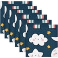 thumbnail image 6 of GZHJMY Moons Clouds Rainbows (2) Napkins Table Decorations Napkin Set for Gift Giving, Dining, Parties 20 x 20in, 6 of 7