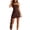 Coffee, variant on SAWOBUUN Womens Strapless Tube Top Mini Dress Halter Ruched Bodycon Tiered Ruffled Club Party Cocktail Dresses