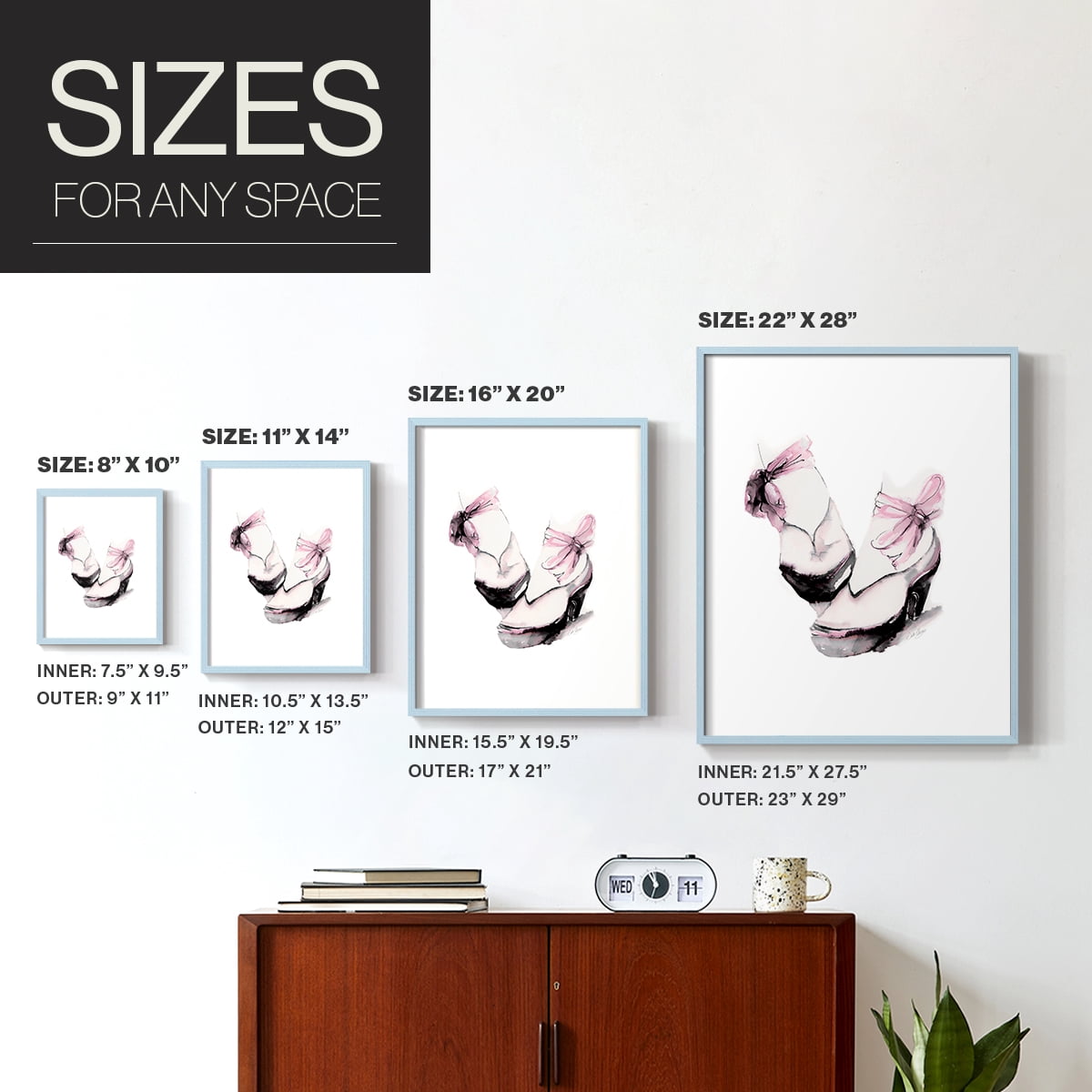 Ballet Platform in Paper Solid Wood 11 x 14 Framed Print