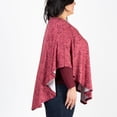 thumbnail image 2 of Howard's L/XL Bordeaux Brushed Jersey V-Neck Long Sleeve Poncho Top for Women, 2 of 3