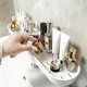 thumbnail image 4 of Organizador de lavabo de pared sin necesidad de taladrar – Estante organizador de baño para colocar sobre el grifo, ideal para artículos de aseo, maquillaje y artículos de uso diario, con orificios, 4 of 6