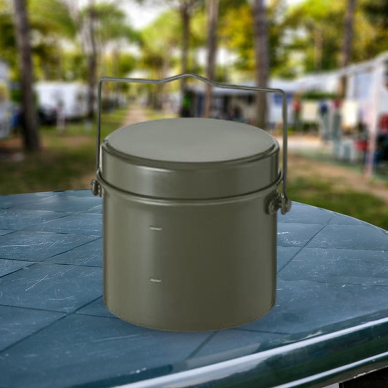 Wswqop Lunch Box Cookware Leakproof Cooking Utensils Pot and Tray Metal Bento Box Lunch Round