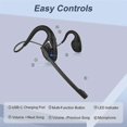 thumbnail image 3 of Bluetooth Headset with Microphone,Open Ear Headphones Wireless Noise Cancelling Headset for Office, 3 of 5