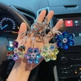 thumbnail image 4 of Keychain Key Holder Delicate Craftsmanship Eye-catching Three-dimensional Polishing Wear-resistant Decorate Eco-friendly Faux Crystal Snowflake Key Chain Car Decor, 4 of 6