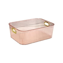 Ikohbadg Clear Plastic Storage Bins, Pantry Organizers & Storage Containers, Cabinet Organizer, Home Organization Must Haves for Kitchen, Laundry Room, Office, Closet, Garage & Freezer, Pink