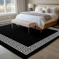 thumbnail image 4 of Black Area Rugs 5x7 ft Greek Chinese Style Border Geometric Washable Rug Non Slip Indoor Carpet Absorbent Floor Mat for Living Room Bedroom Dining Room, 4 of 9