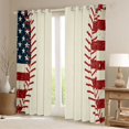 thumbnail image 2 of jejeloiu Cartoon Baseball Print Curtains Pack of 2 (42x84 Each),Shabby American Flag Curtains Blackout For Ball Gamer, 2 of 6