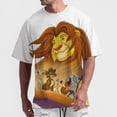 thumbnail image 3 of Camiseta para hombre con estampado 3D de Rey León divertido, moda urbana, informal, de verano, con cuello redondo, manga corta, camiseta de gran tamaño, 3 of 5