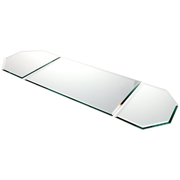 Plymor 5mm Beveled Glass Mirror Table Runner, 36x12 (Pack of 4)