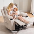 thumbnail image 2 of Recliner Chair with Massage and Heat, 360° Swivel Oversized Recliner Single Sofa Seat, Adult Rocking Chair Reclining Sofa with Cup Holder and Pockets for Living Room, 2 of 7