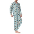 thumbnail image 2 of Naloa Funny Cartoon Pugs Men’s Pajamas Set - Long Sleeve Button Down Sleep Shirt and Pajama Bottoms Sleepwear Set-X-Large, 2 of 7