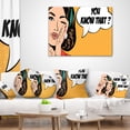 thumbnail image 4 of Designart Retro Woman in Comic Style - Abstract Portrait Throw Pillow - 16x16, 4 of 5
