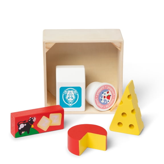 Melissa & Doug Wooden Food Groups Play Food Set – Dairy - FSC Certified