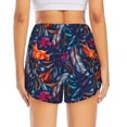 thumbnail image 2 of Lsque Tropical Flower Printed Women's Running Shorts with Liner Pockets,Elastic Quick Dry Workout Athletic Gym Yoga Shorts,Womens High Waist Shorts-Large, 2 of 9