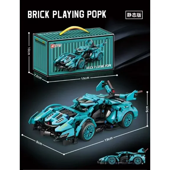 Hot Technical Mini Building Blocks Car Racing Sport Speed Vehicle Model City Mechanical Super Bricks Puzzle Toys Adult Gift