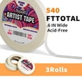 thumbnail image 2 of Artist Tape TSSART, blanco, 0.6 pulgadas de ancho, 180 pies de largo, paquete de 3, 2 of 7