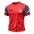 thumbnail image 2 of Mens Graphic T-shirts Short Sleeve Crewneck Tops USA Patriotic Chest Graphic Relaxed Plus Size Summer T Shirts for Man Red S, 2 of 3