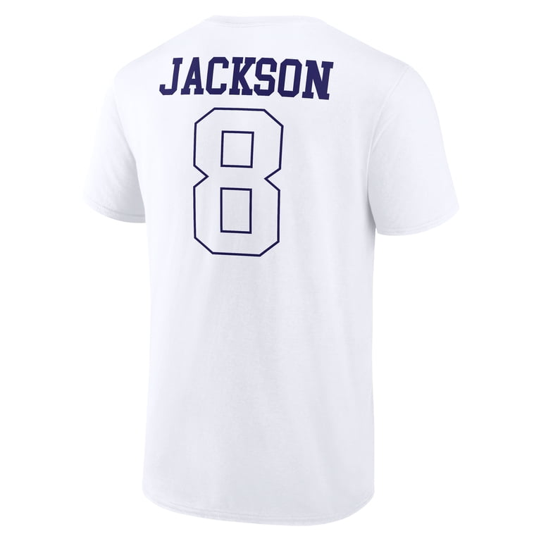 Men's Lamar Jackson White Baltimore Ravens Tonal Name & Number T
