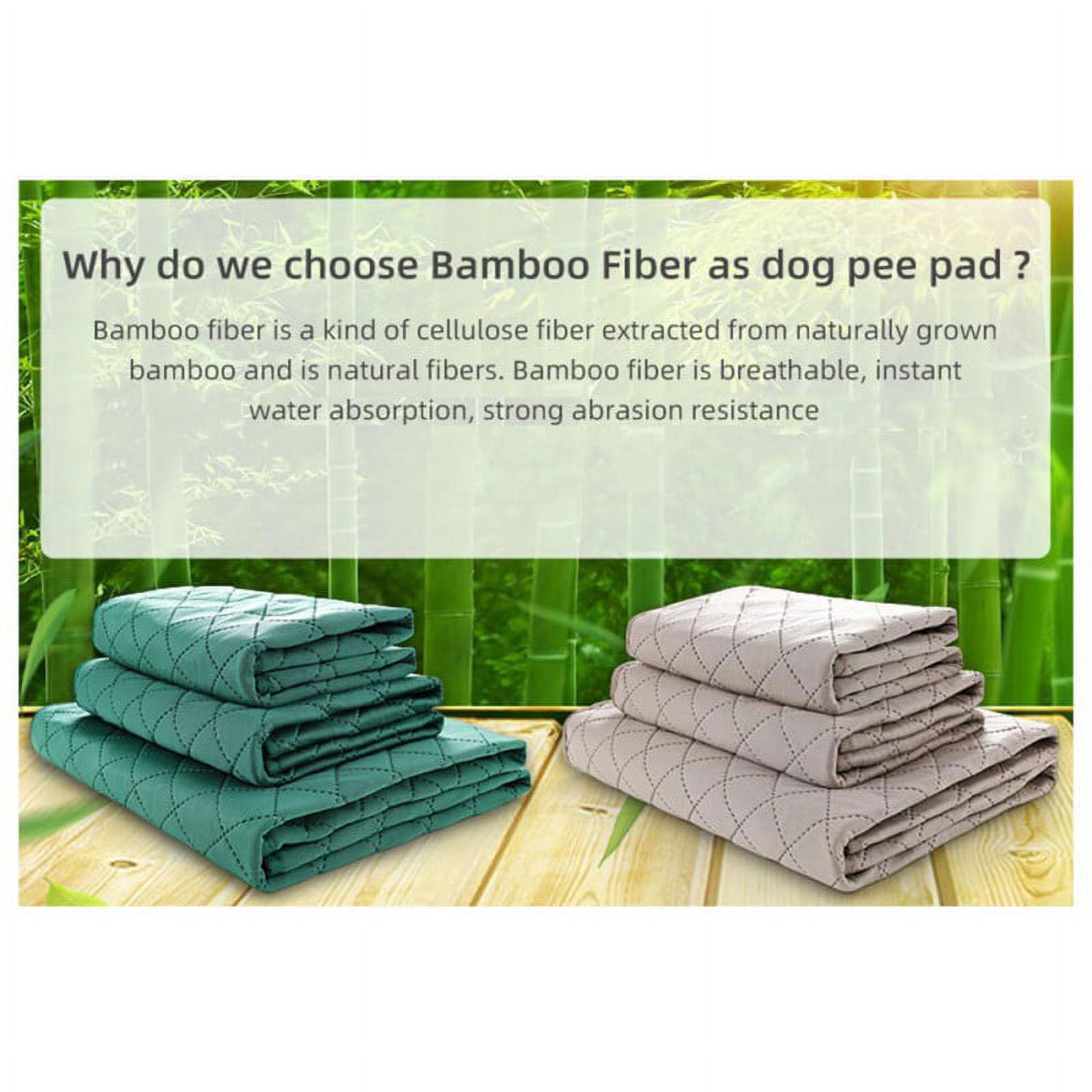 Natural Bamboo Fiber Premium Waterproof Pet Pad And Bed Mat For Dog Reusable Washable Leak Proof Pee Pads For Dog Crates Less Cleanup Puppy Crate Training Soft Absorbent Protection Potty Mats