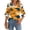 Ginger, variant on WTOBBY Women's Hawaiian Print Vacation Shirt V-Neck 3/4 Sleeve Puffy Sleeve Top Beachwear Tunic with Tropical Floral Pattern,Army Green L