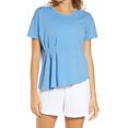 thumbnail image 1 of Zella Washed Pleated T-Shirt In Blue Swim Size S, 1 of 1