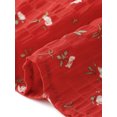 thumbnail image 5 of Agnes Orinda Women's Plus Size Floral Tops Pleated Front Crew Neck Tulip Sleeve Summer Dressy Blouse 4X Red, 5 of 6