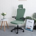 thumbnail image 2 of Fundas protectoras FORCHEER para silla de oficina ergonómica con reposacabezas, repelentes al agua, verde militar, 2 of 8