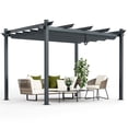 thumbnail image 2 of Spaco Retractable Pergola Canopy for 10' X 12' Pergola, Sun-Protection and Durable Pergola Replacement Canopy for Backyard, Deck, Garden, Patio, Outdoor, Gray, 2 of 8