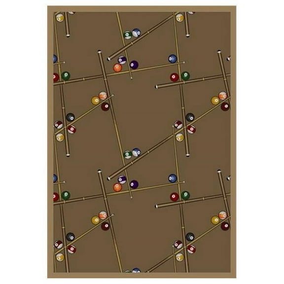 Snookered Dark Dust 7 ft.8 in. x 10 ft.9 in.  WearOn Nylon Machine Tufted- Cut Pile Gaming and Entertainment Rug