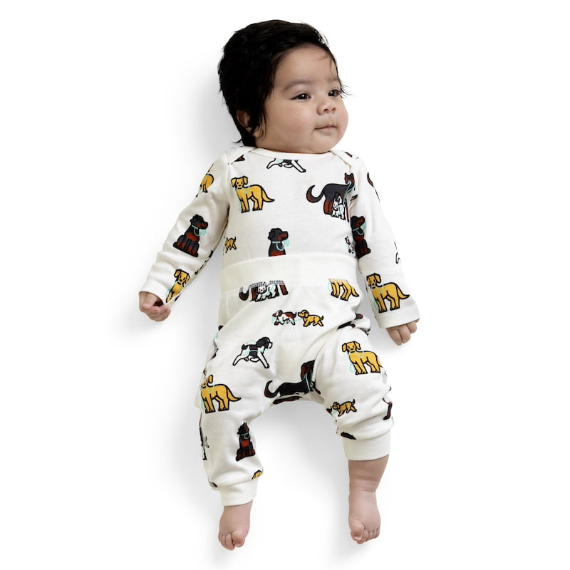 M+A by Monica + Andy Organic Cotton Gender Neutral First Moves Bodysuit + Groove Pant Set, Sizes Newborn -24 Months