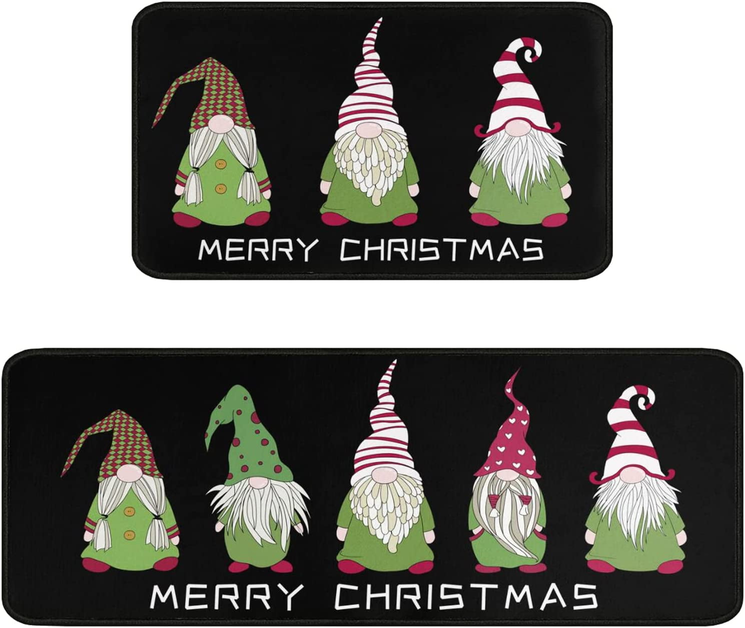  Grinch Christmas Decorations Kitchen Rugs and Mats Set of 2,  The Grinch Decor of Winter Holiday Party and Home Kitchen, Non-Slip,  Washable, Stain and Fade Resistant, Size (17x30 and 17x47 inch) 