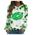 thumbnail image 1 of QIPOPIQ Chandails à Manches Longues pour Femmes T-Shirts de la Saint-Patrick Shamrock T-Shirt Chemise Verte Tee T-Shirts de la Saint-Patrick Tunique Col Rond Hauts Amples Chandail T-Shirts des Fêtes T-Shirts Graphiques Aubaines, 1 of 5