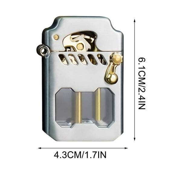 openpig Vintage Lighter, Metal Rocker Lighters, Torch Lighter, Windproof Lighters with Transparent Oil Tank for Men Dad Husband (Fuel Not Included) C