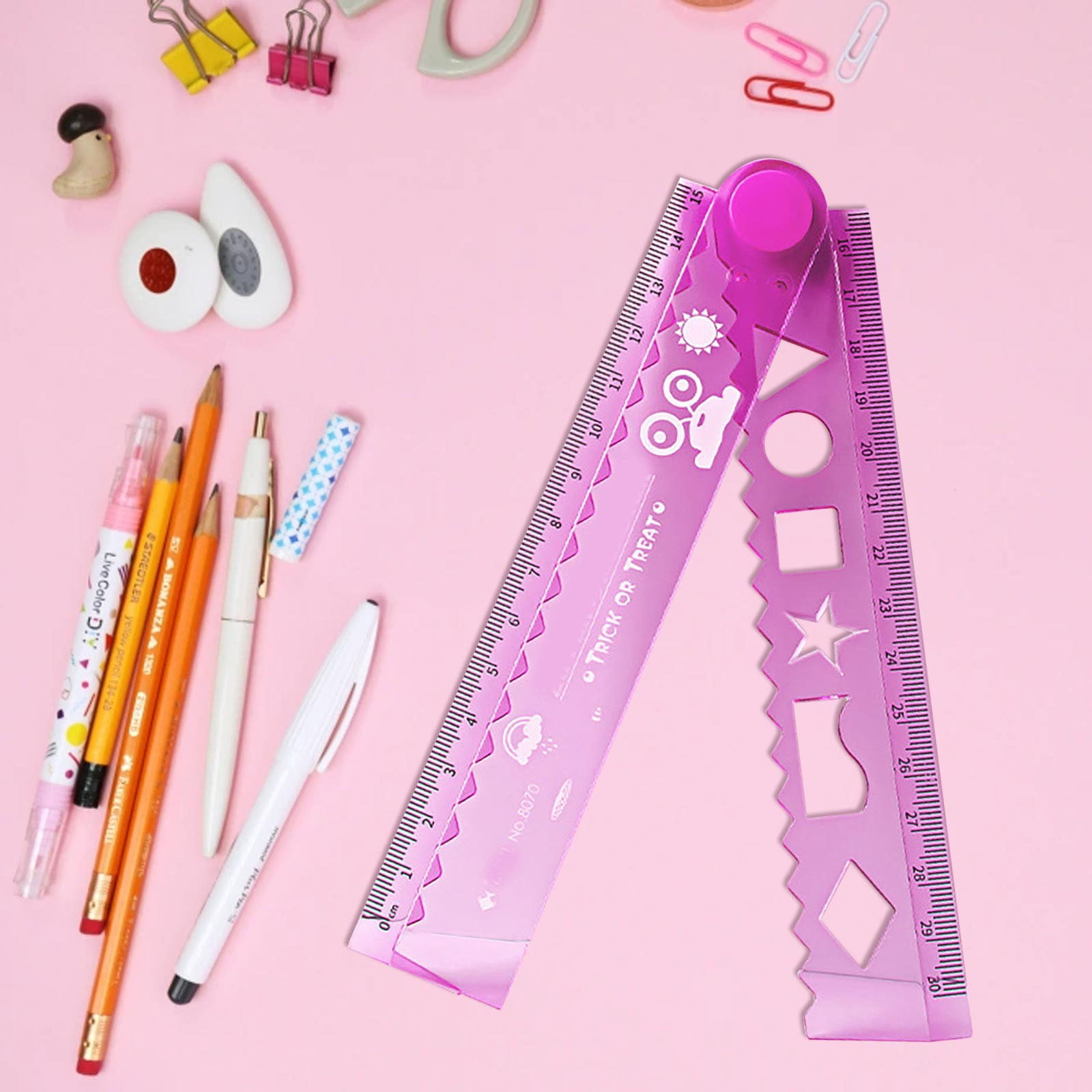 Awwp Foldable Soft Ruler 30cm/12 Inch, Flexible PVC Bendable Ruler, Shatterproof Clear Measuring Tool for Classroom, Artists, Office Home Use, Lightweight Portable​