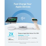 Anker MagSafe Compatible MagGo UFO 3-in-1 Charger, iPhone 17 Wireless Charging Station, 15W Qi2 Certified, Foldable Travel Charging Pad