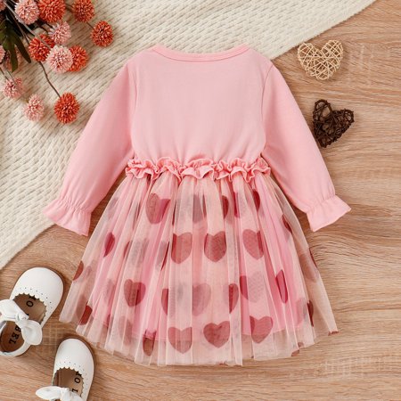 

Quealent Dresses For Teens Girls Trendy Lace Girls Wedding Dress Embroidered Flower Princess Sparkle Tulle Birthday Party Dresses Pink 12-18 Months