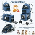 thumbnail image 3 of Gymax Double Pet Stroller for 2 Dogs or Cats w/ 2 Detachable Carriers Safety Belt Blue, 3 of 10