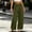 Army Green, variant on Women's Elastic High Waist Textured Wide Leg Pants, Button Front Loose Summer Casual Palazzo Trousers Army Green S